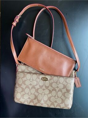 Coach East/West Pop Crossbody Bag with Brown Pouch